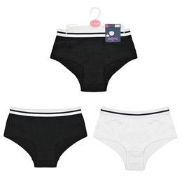 BR259 Girls 2 Pack Shorts (Black/White)