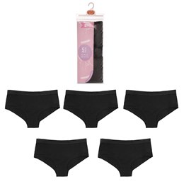BR27213-14 Girls Plain 5 Pack Shorts  (Black)