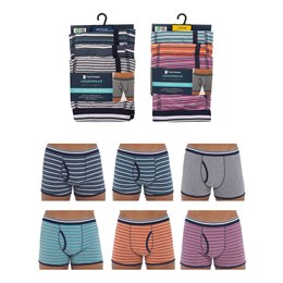 BR463 Men's 3 Pk Striped Cotton Stretch Trunks