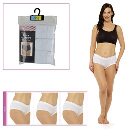 BR715A Ladies 3 Pack Full Briefs in Polybag  (White)