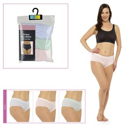 BR716A Ladies 3 Pack Full Briefs in Polybag  (Pastels)