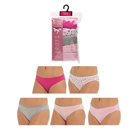 BR772 Ladies 5PK (Ditsy Print) High Leg Briefs