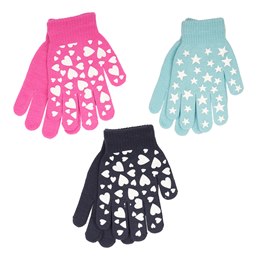 GL1032 Girls Glow in the Dark Magic Gloves