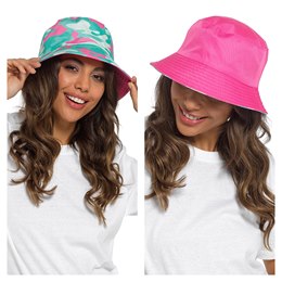GL1097 Ladies Camo Printed Bucket Hat - Reversible