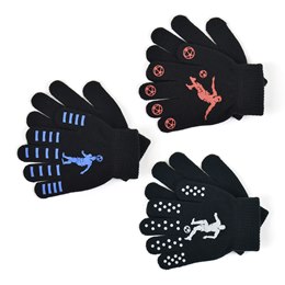 GL113 Boys Thermal Magic Gloves with Football Design Print