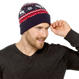 GL1198 Adult Knitted Xmas Beanie Hat