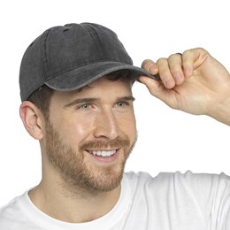 GL805A Adults  Stonewashed Baseball Cap in Black