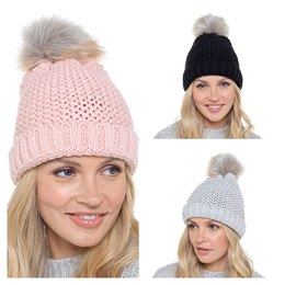 GL848 Ladies Chunky Hat with Bobble