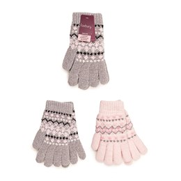 GL851B Ladies Fairisle Design Chenille Glove