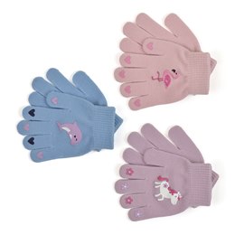 GL948 Girls Thermal Magic Gloves with Rubber Print