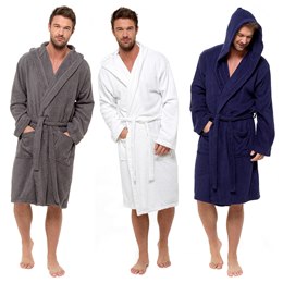 HT568A Mens Hooded Towelling Robe