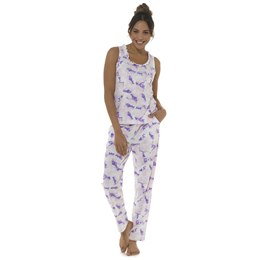 LN1608 Ladies Jersey Tie Dye Print PJ Set With Embroidery to Front