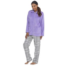 LN1692 Ladies Wolf & Harte Honeycomb Waffle Zip Bed Jacket in Lilac