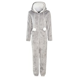 LN1729HBGY1214 Ladies Star Embossed Onesie - Grey - 12/14