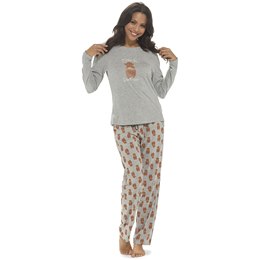 LN6008 Ladies Highland Cow Print PJ Set - 20/22