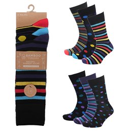 SK1035 Men's 3pk Bamboo Design Socks