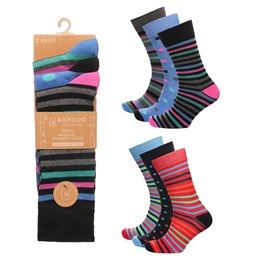 SK1208 Mens 3Pk Bamboo Design Socks