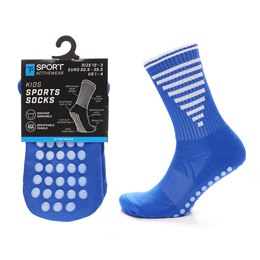 SK1293 Kids Blue Football Grip Socks