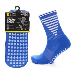 SK1301 Adults Blue Football Grip Socks