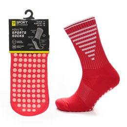 SK1303 Adults Red Football Grip Socks