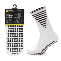 SK1305 Adults White Football Grip Socks