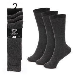 SK355A Girls 3 Pack Grey Marl Knee High Socks